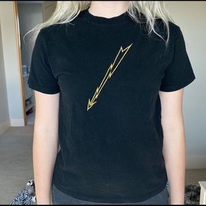 brandy melville black t shirt with lightning bolt